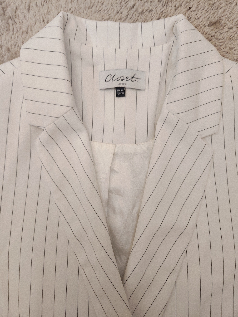 Closet London White Pinstripe Blazer - Women's Tailored Blazer